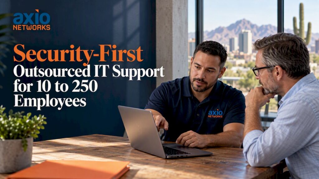 Business owner reviewing outsourced IT service scope