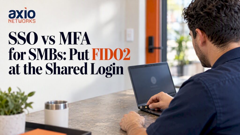 Employee using a FIDO2 security key